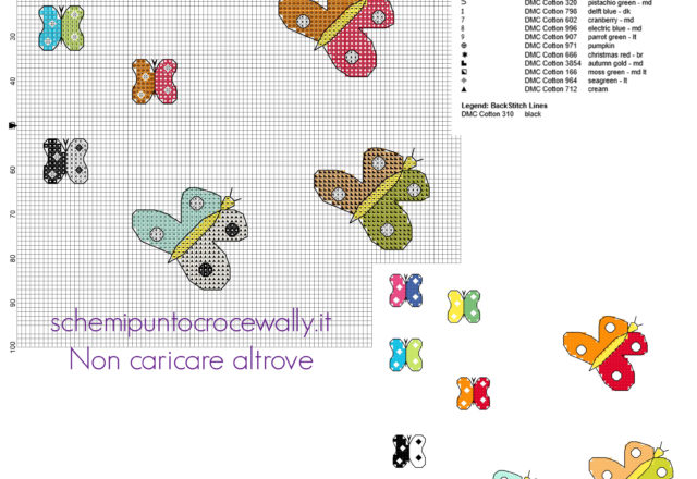 Alcune piccole farfalle schemi punto croce nella categoria animali