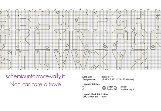 Alfabeto punto croce da ricamare con lettere di diamanti download gratis