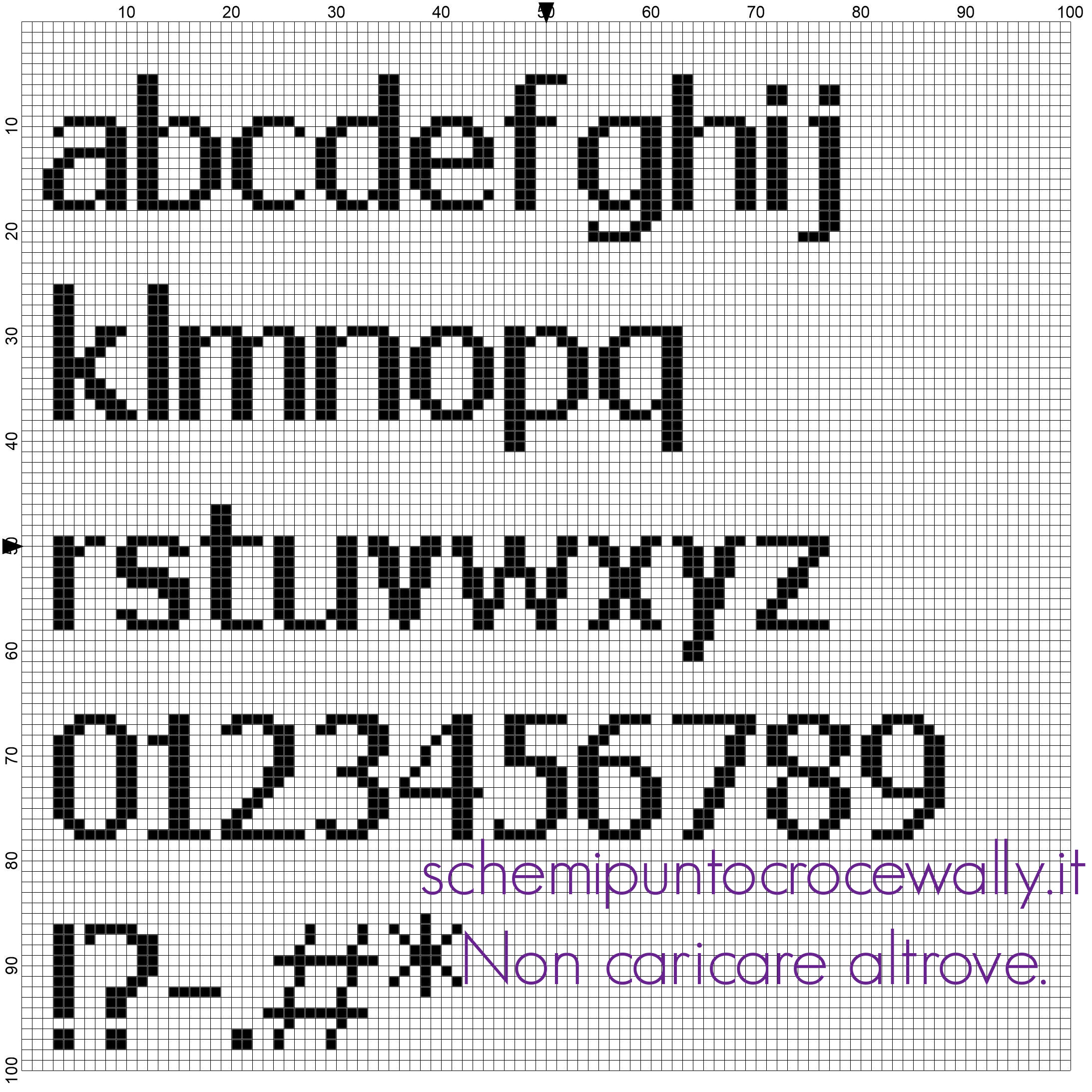 Alfabeto punto croce gratis carattere font Tahoma lettere minuscole gratis