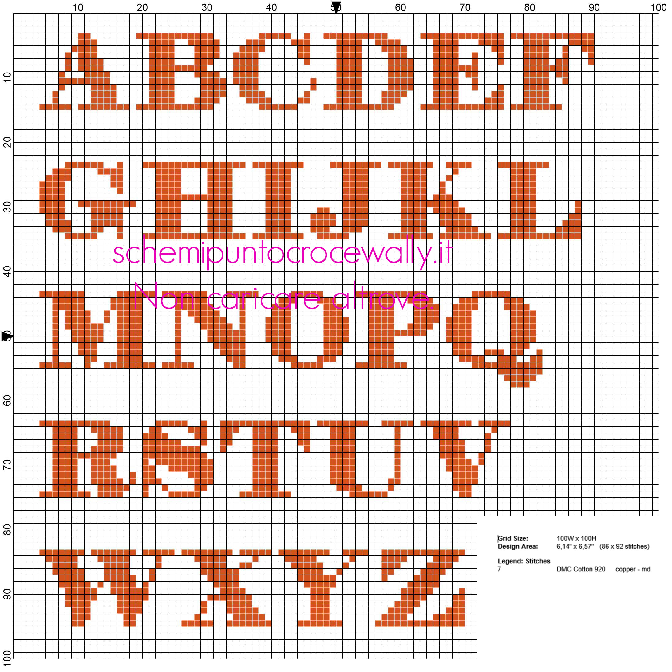 Alfabeto punto croce maiuscolo color arancione per nomi con Charmander