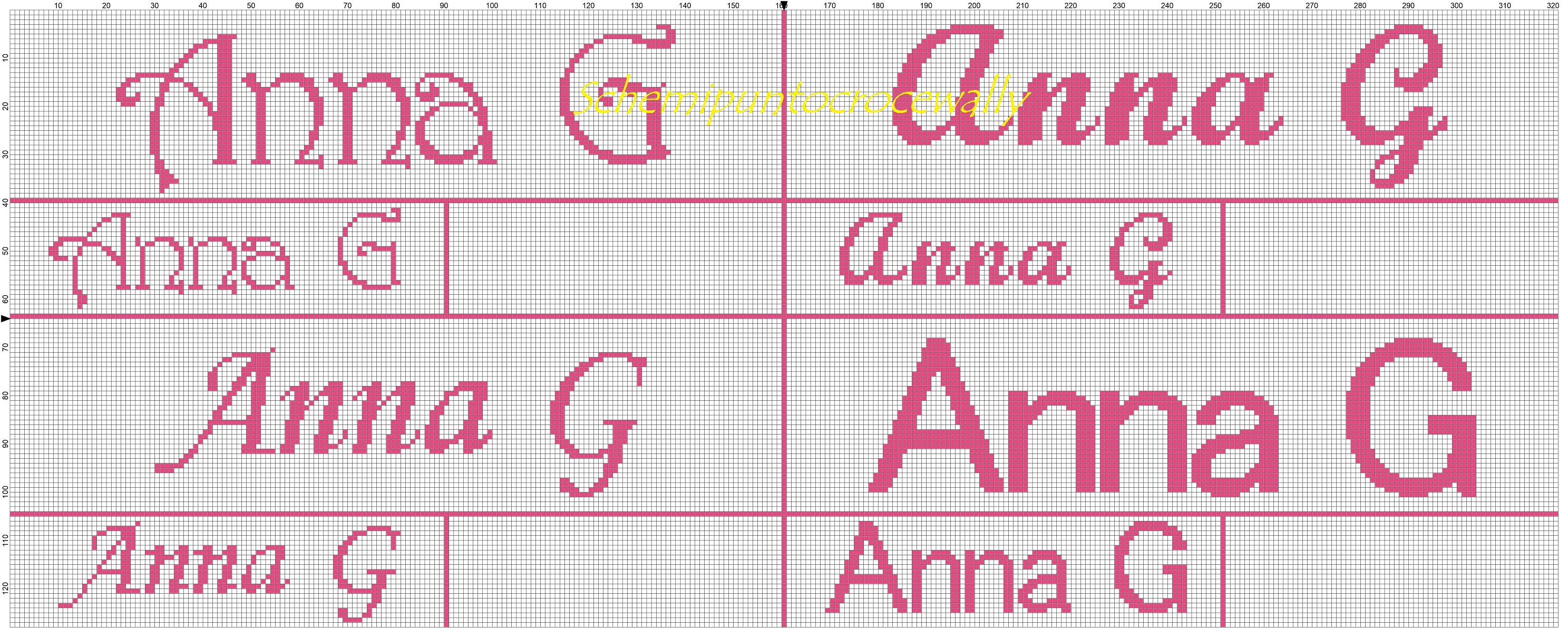 Anna nome schema punto croce