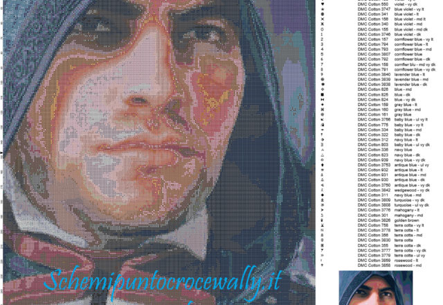 Arno (Assassin’ s creed) schema punto croce 210x294 99 colori