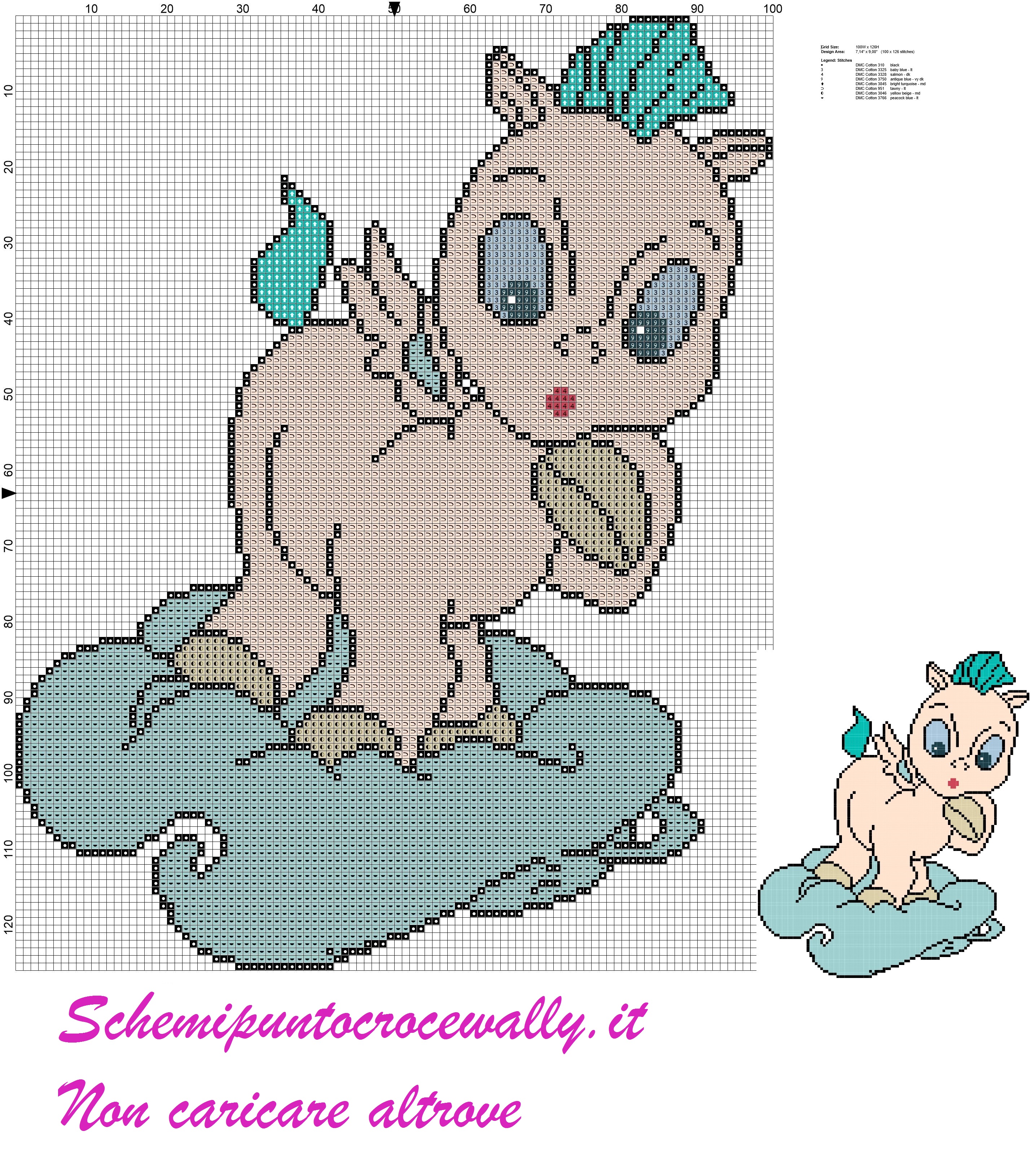 Baby Pegaso schema punto croce