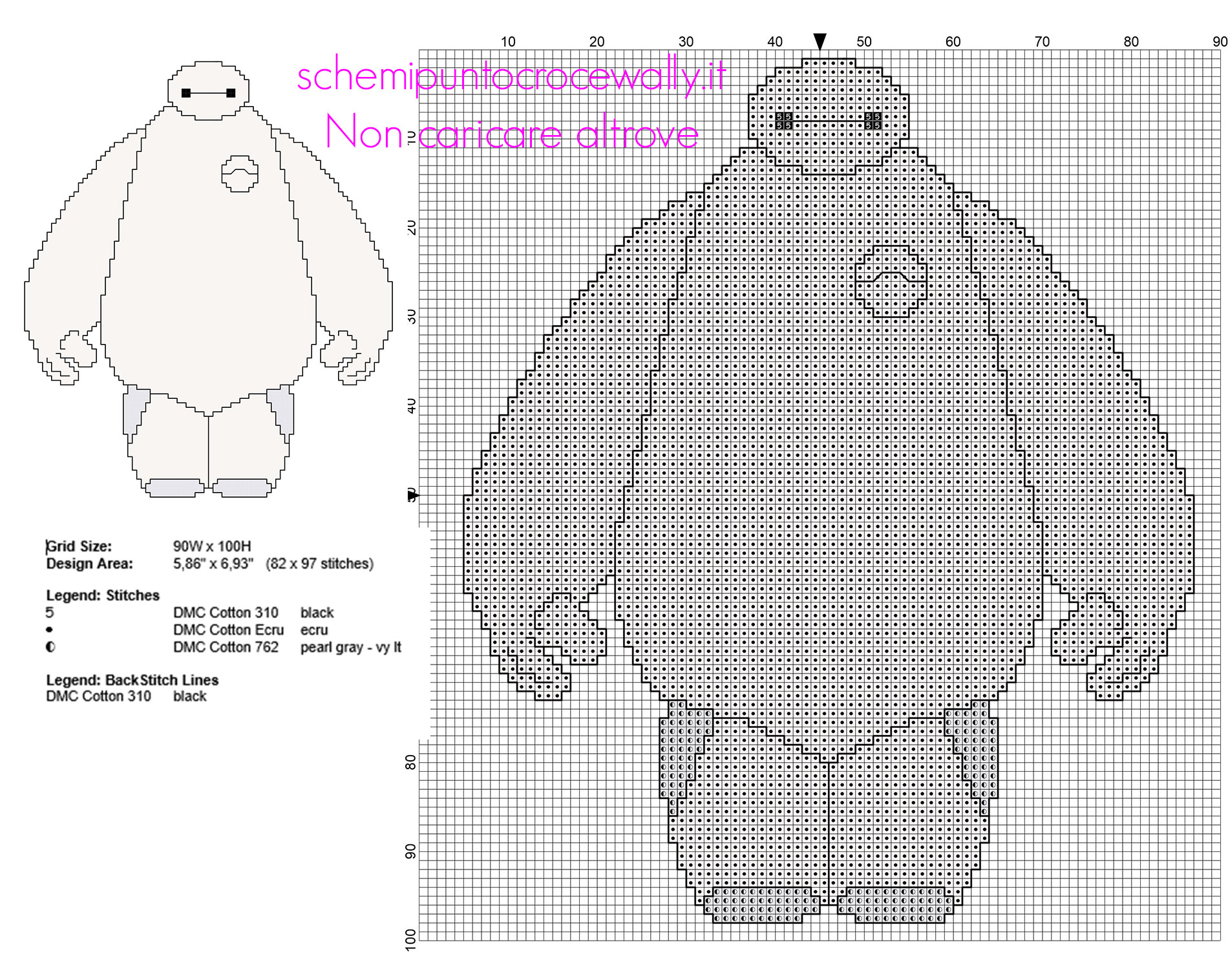 Baymax schema punto croce gratis dal film cartone animato Big Hero 6