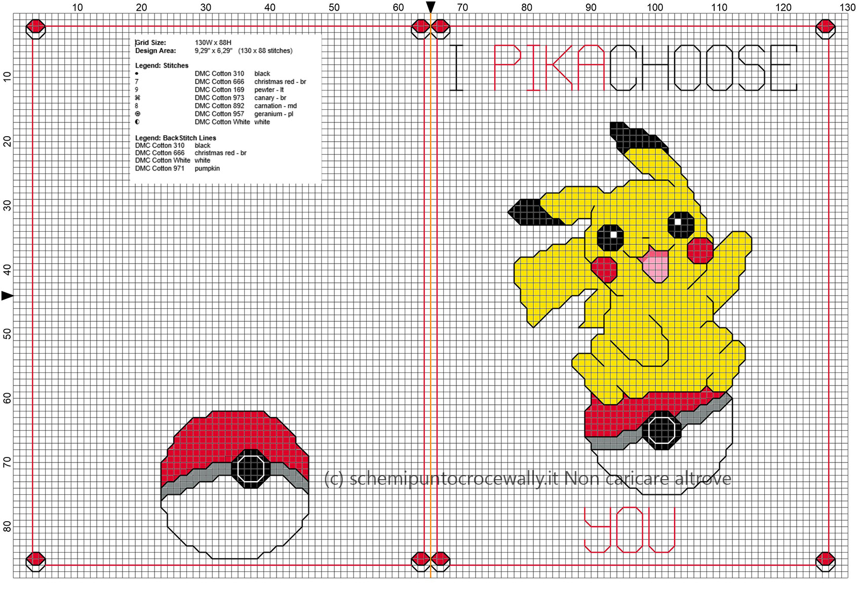 Biglietto punto croce per fidanzato fidanzata Pokemon I Pikachoose You idea regalo