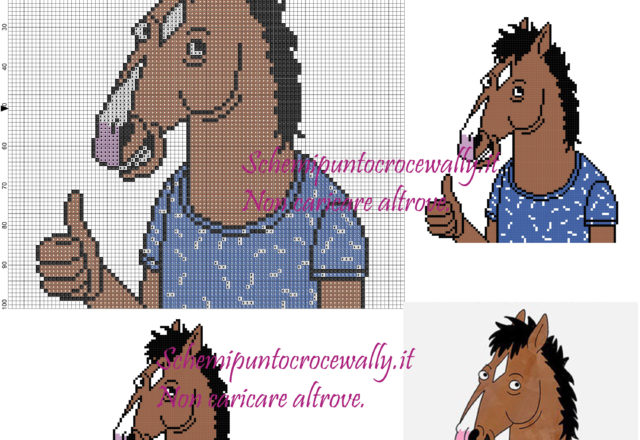 Bojack Horse schema punto croce 100x101 5 colori