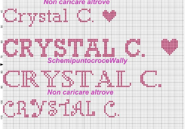 Crystal nome punto croce schema gratis