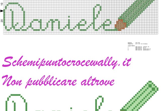 Daniele nome con matita colorata