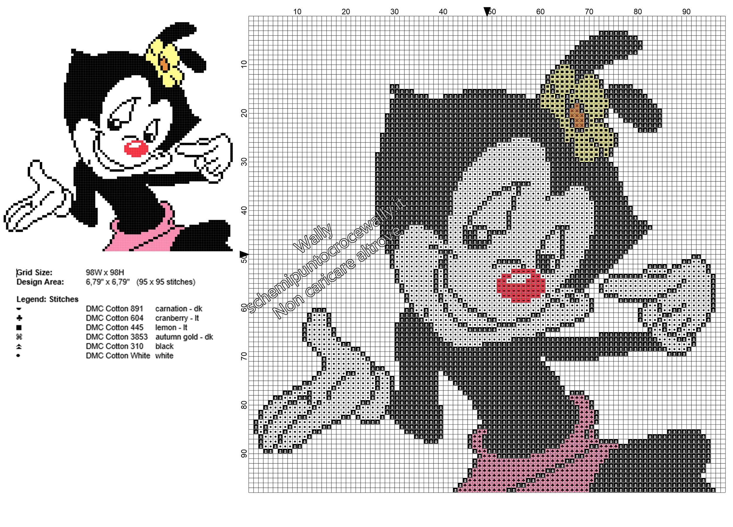 Dot personaggio Animaniacs schema ricamo punto croce