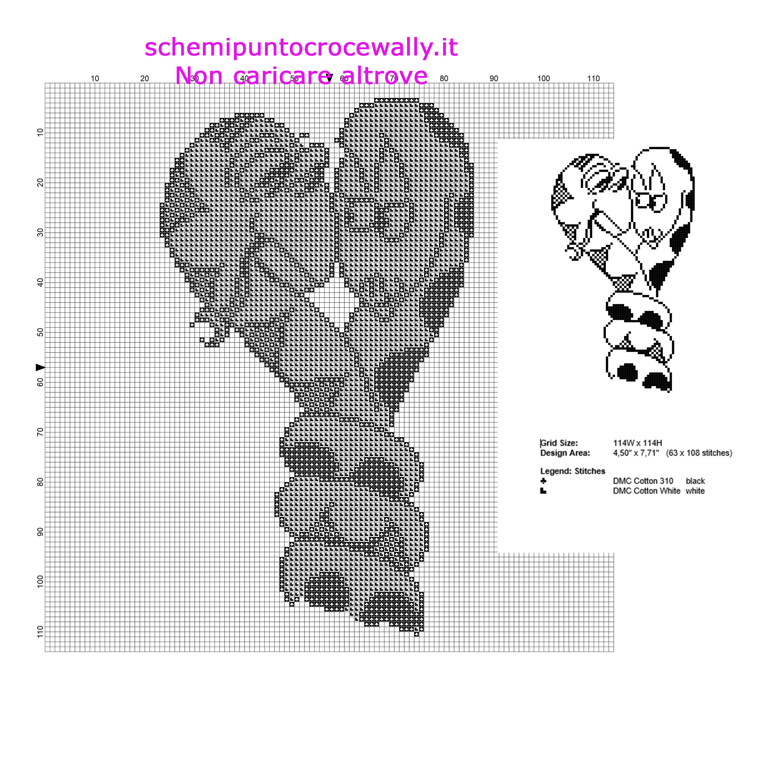 Due serpenti innamorati schema punto croce gratis in bianco e nero