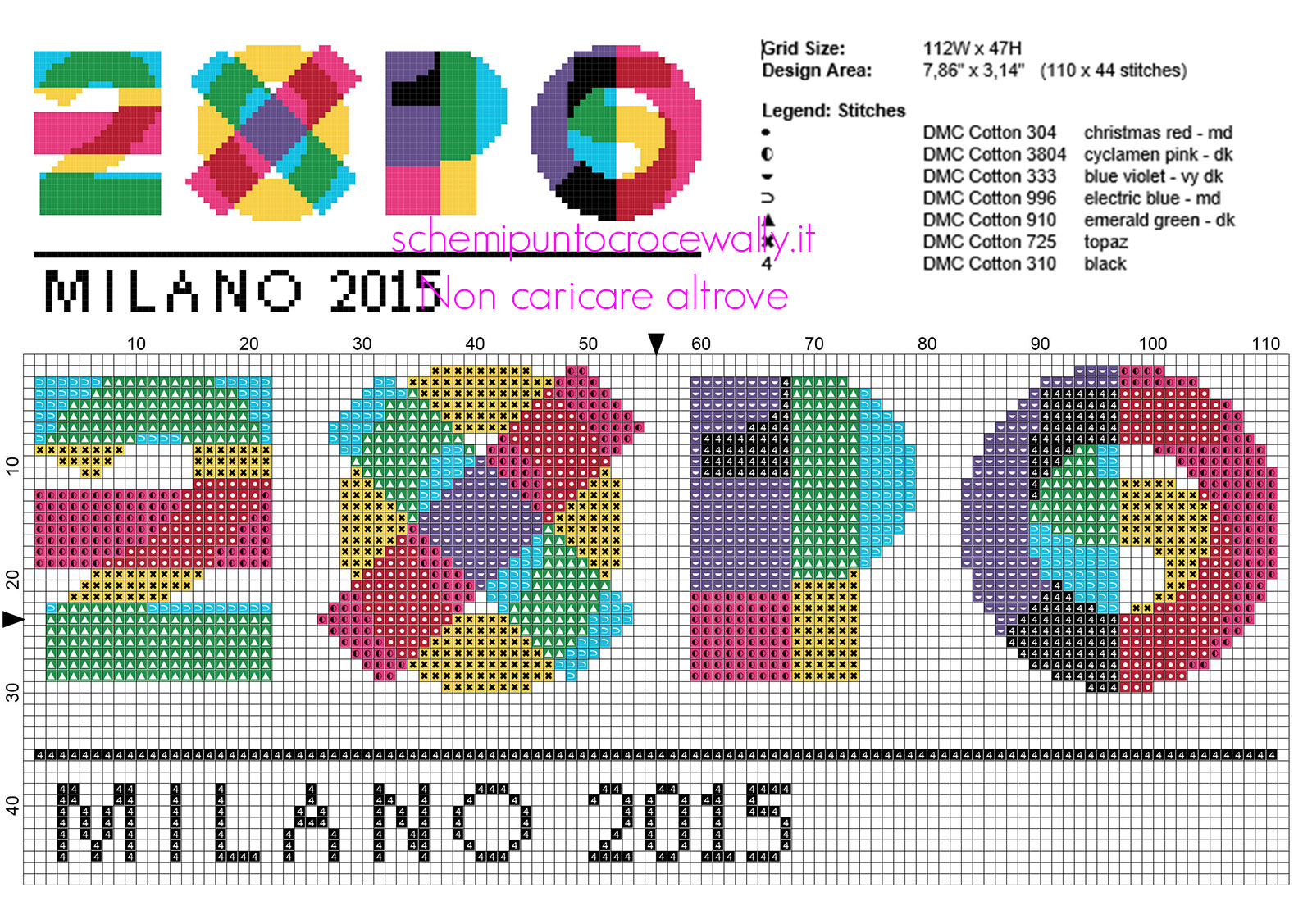 EXPO Milano 2015 schema punto croce gratis