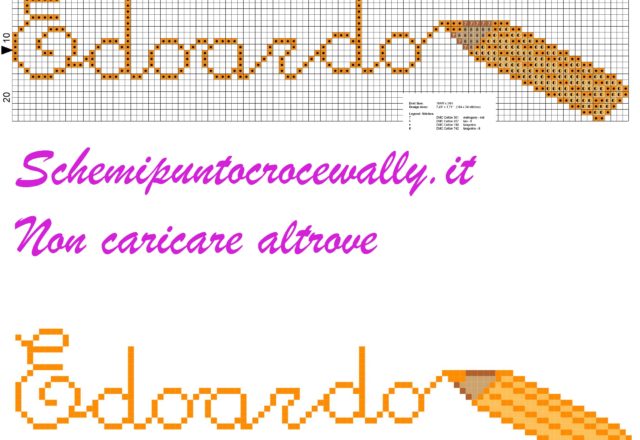 Edoardo nome con matita schema punto croce