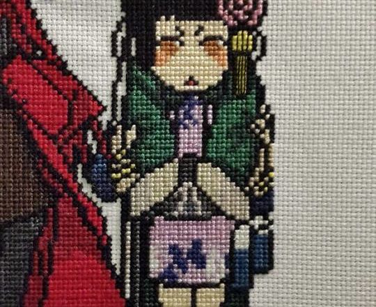Foto lavoro punto croce Black Butler autrice Fan su Facebook Martina Sangster (2)