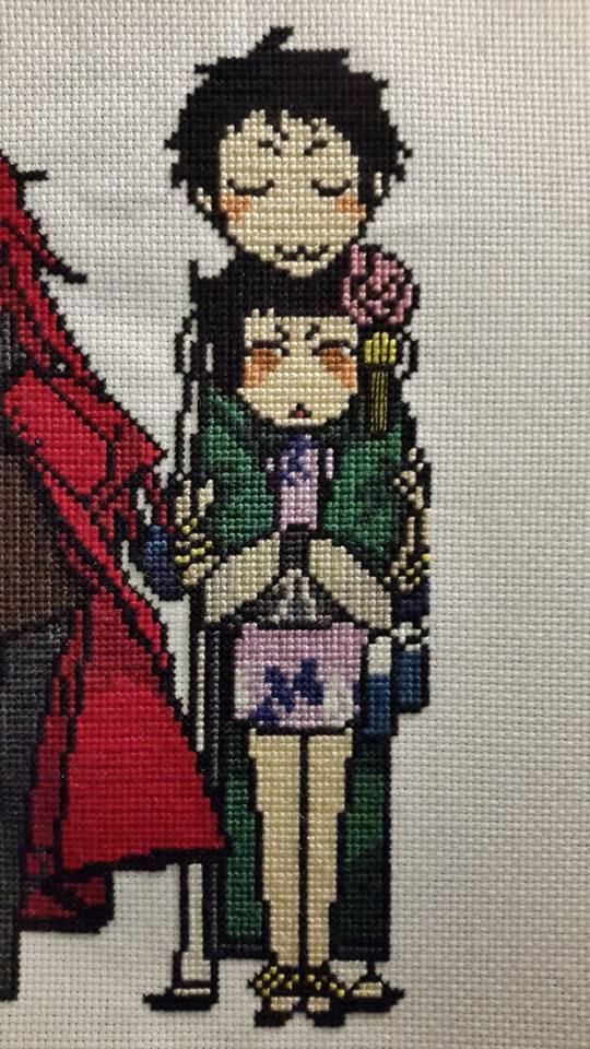 Foto lavoro punto croce Black Butler autrice Fan su Facebook Martina Sangster (2)
