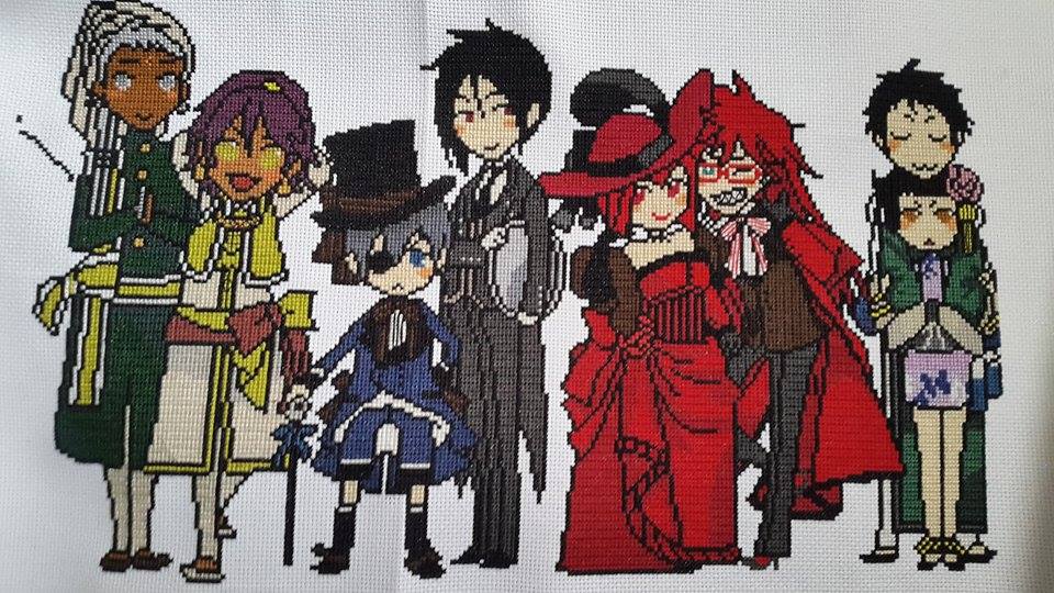 Foto lavoro punto croce Black Butler autrice Fan su Facebook Martina Sangster (6)