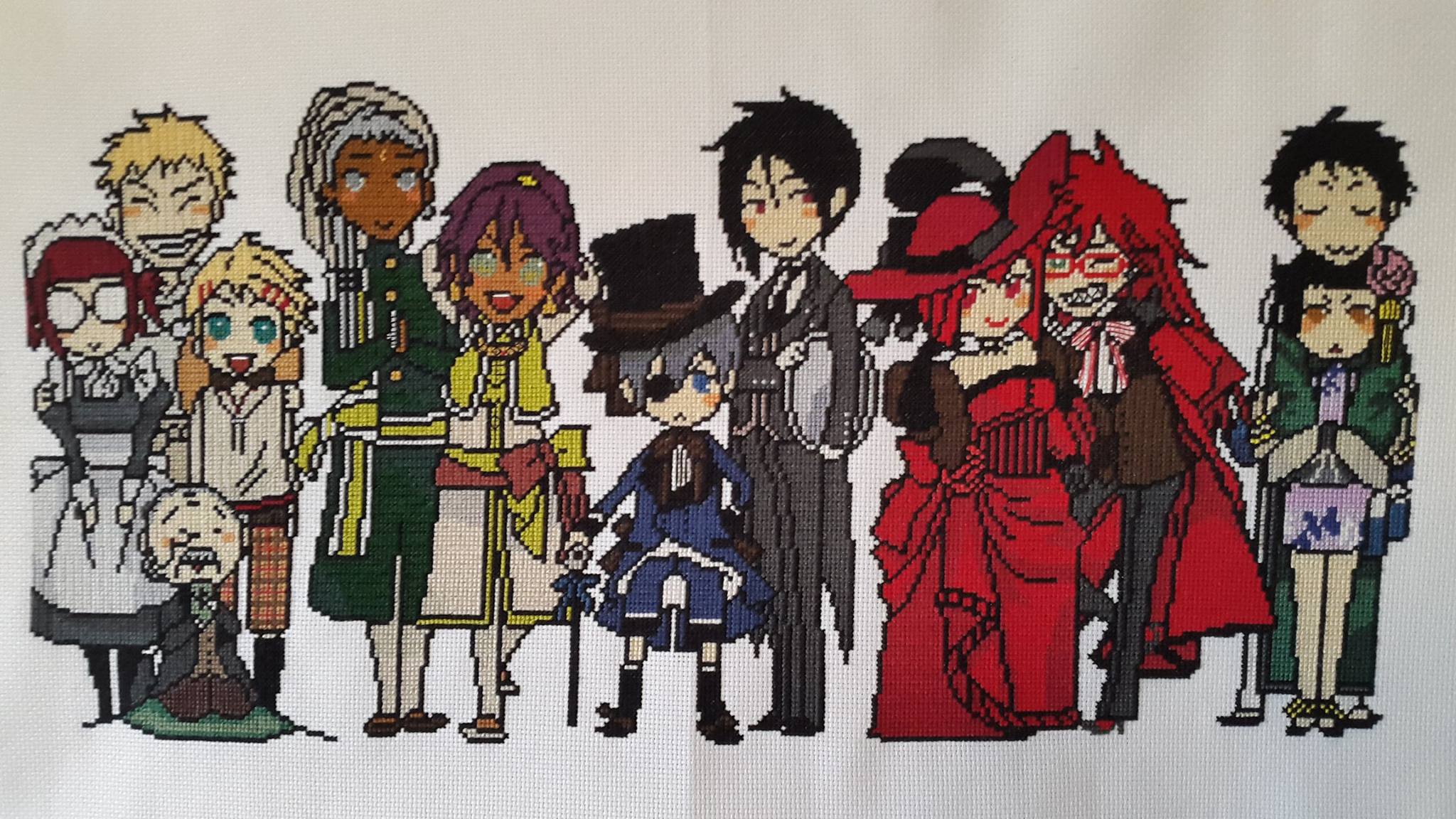 Foto lavoro punto croce Black Butler autrice Fan su Facebook Martina Sangster (7)