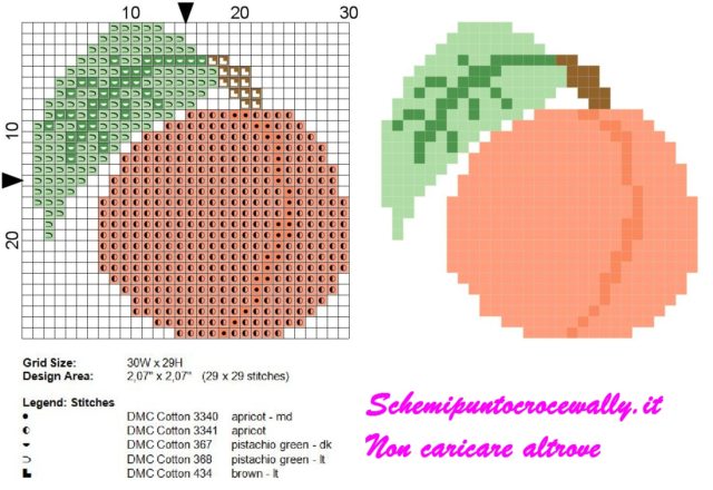 Frutta Albiccocca schema punto croce gratis