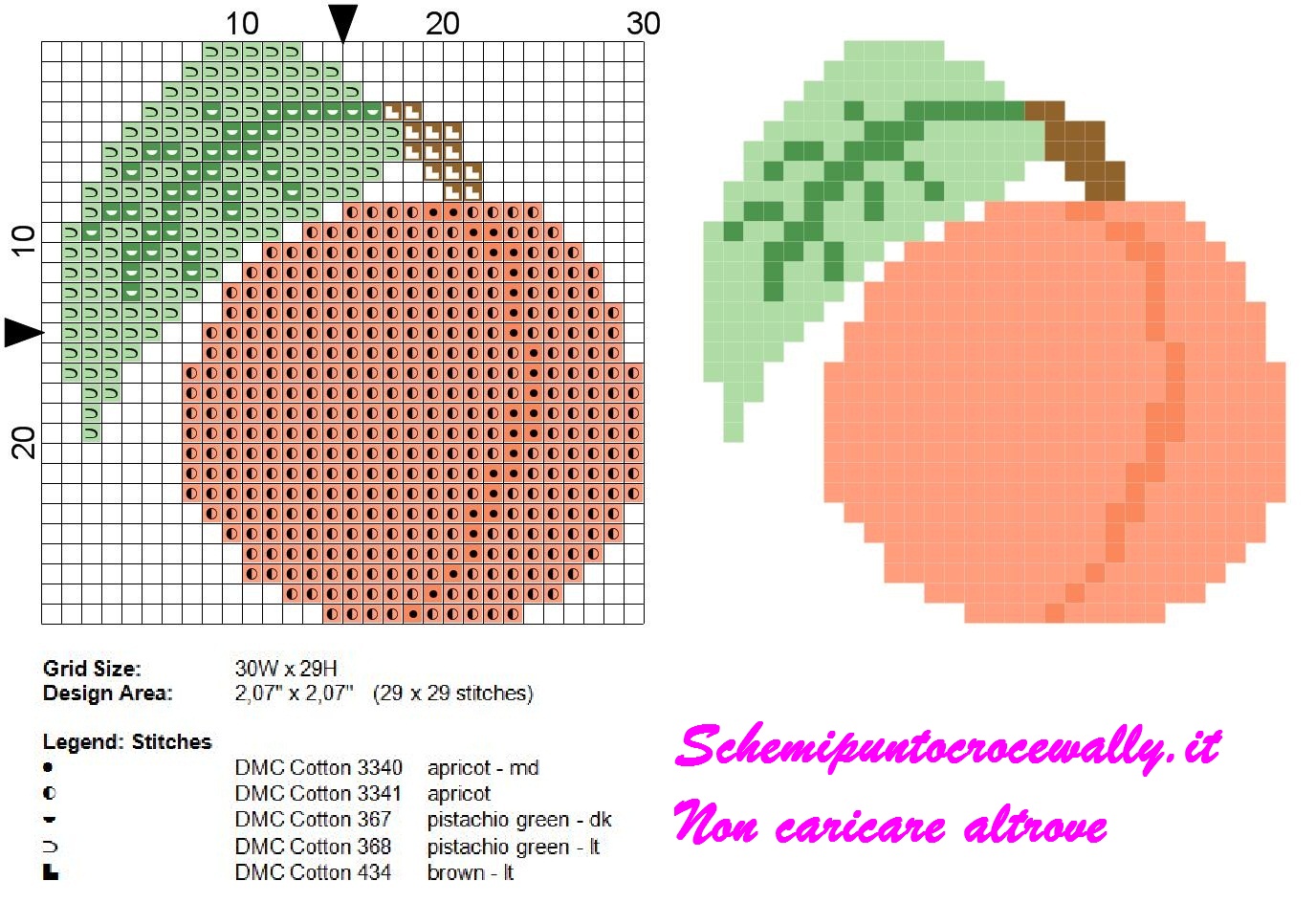 Frutta Albiccocca schema punto croce gratis