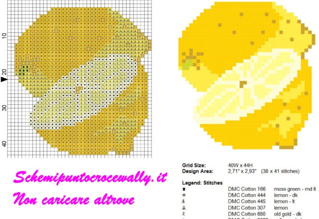 Frutta Limone schema punto croce gratis