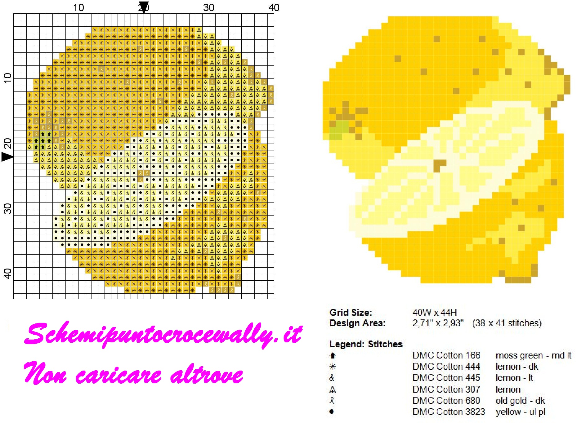 Frutta Limone schema punto croce gratis