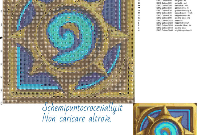 Heartstone schema gratis a punto croce 100x100 20 colori