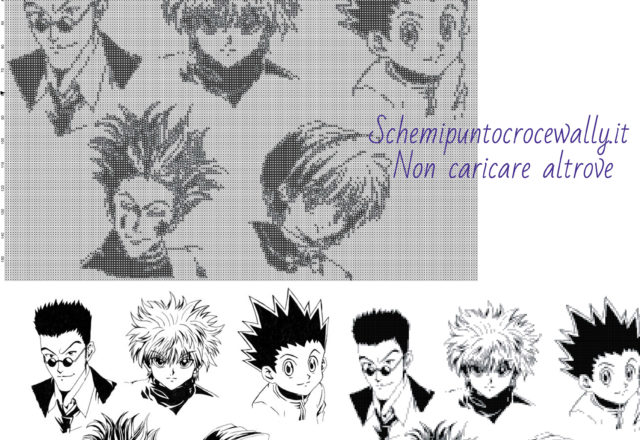 Hunter x Hunter schema punto croce 200x159 6 colori