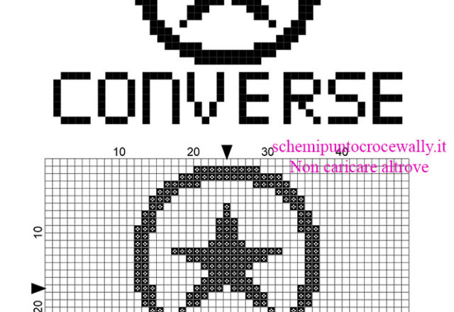 Il logo della Converse piccolo schema punto croce