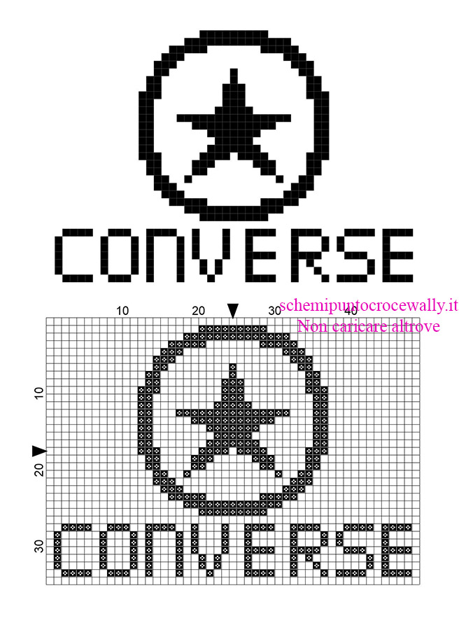 Il logo della Converse piccolo schema punto croce