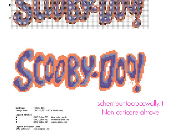 Il logo di Scooby Doo schema ricamo gratuito