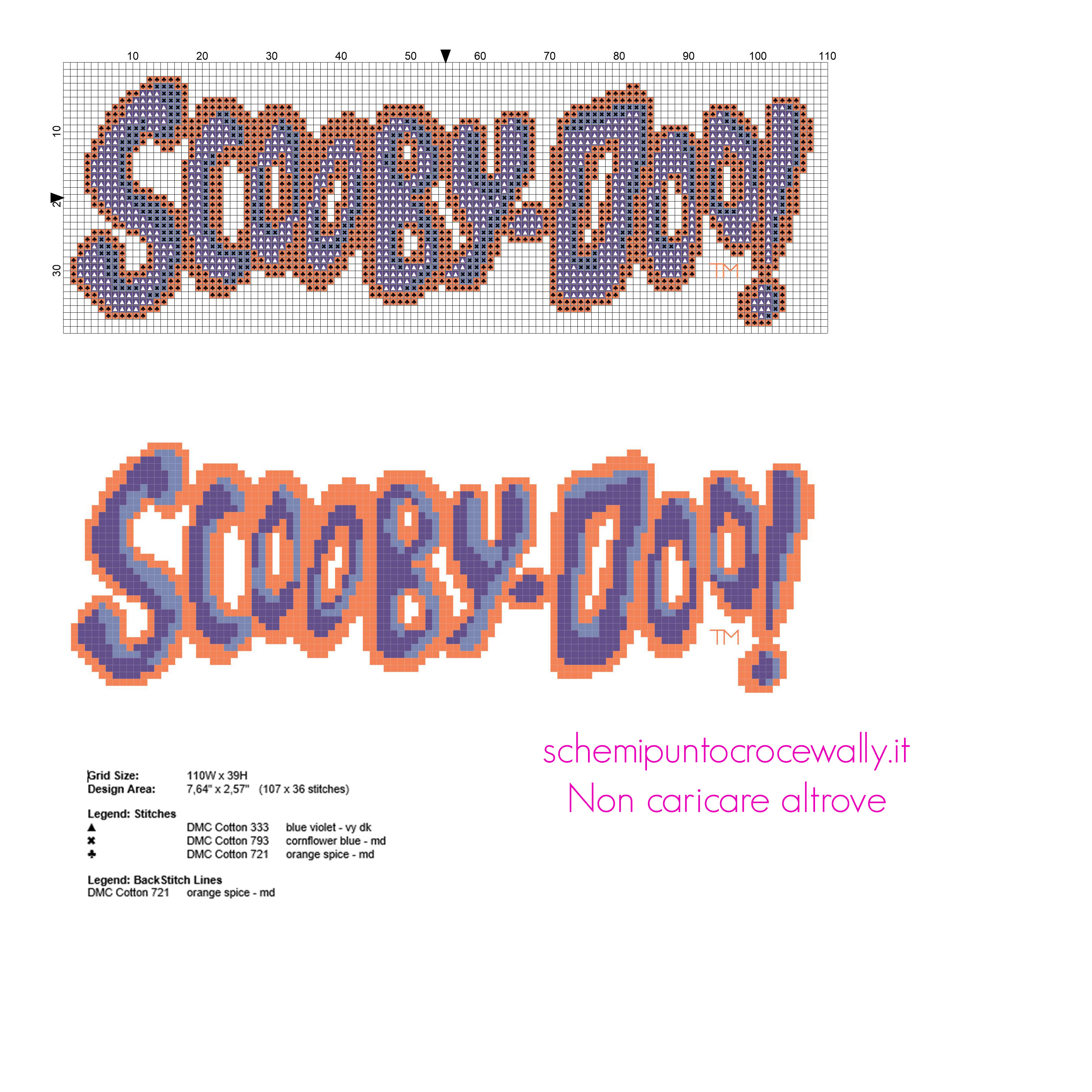 Il logo di Scooby Doo schema ricamo gratuito