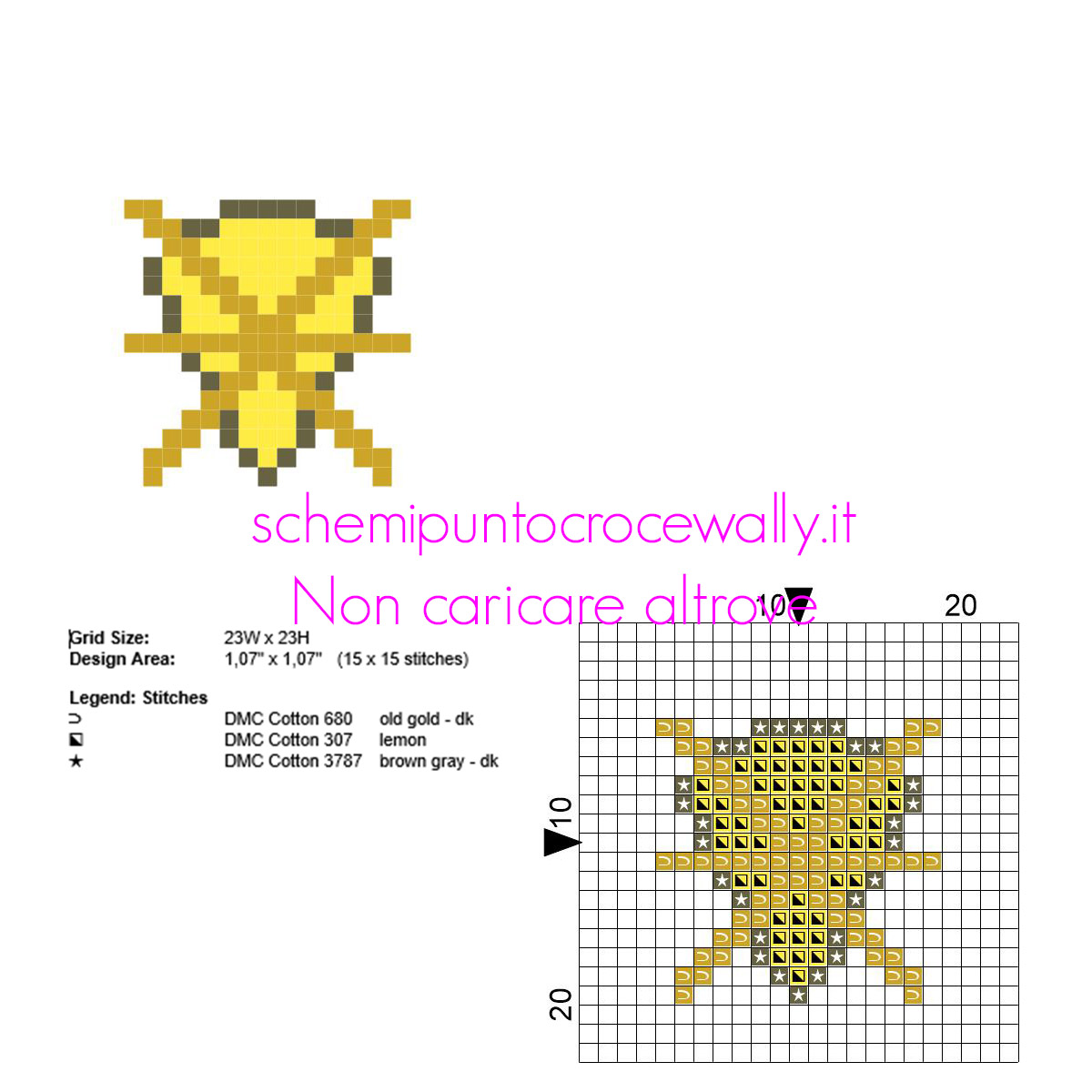 La Medaglia Voltaggio di Lem schema punto croce gratis Pokemon Kalos X Y