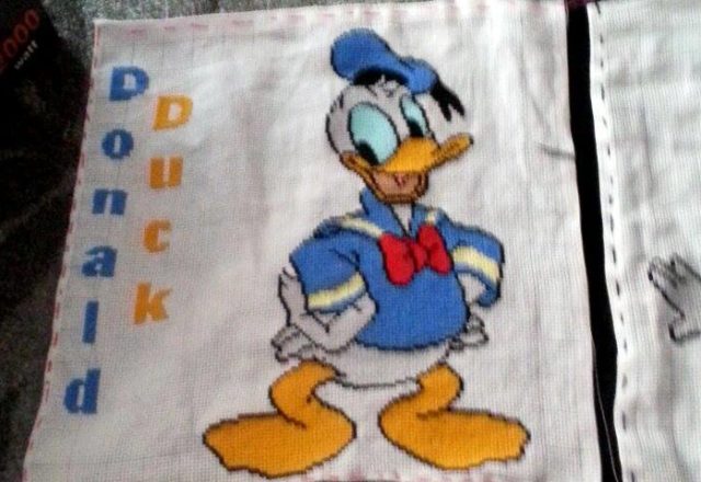 Lavoro punto croce con Disney Paperino autrice Fan su Facebook Vera Vera Valeria
