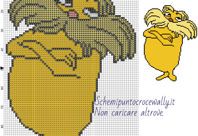 Lorax (Dr_ Seuss) schema gratis punto croce 70x99 5 colori