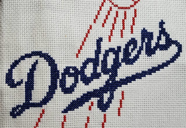 Los Angeles Dodgers squadra di Baseball ricamo punto croce di Melissa Doran-Denbow