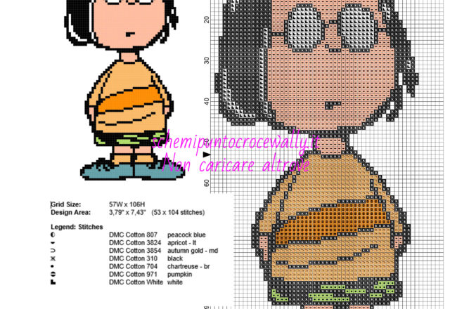 Marcie personaggio Charlie Brown Snoopy schema punto croce gratis