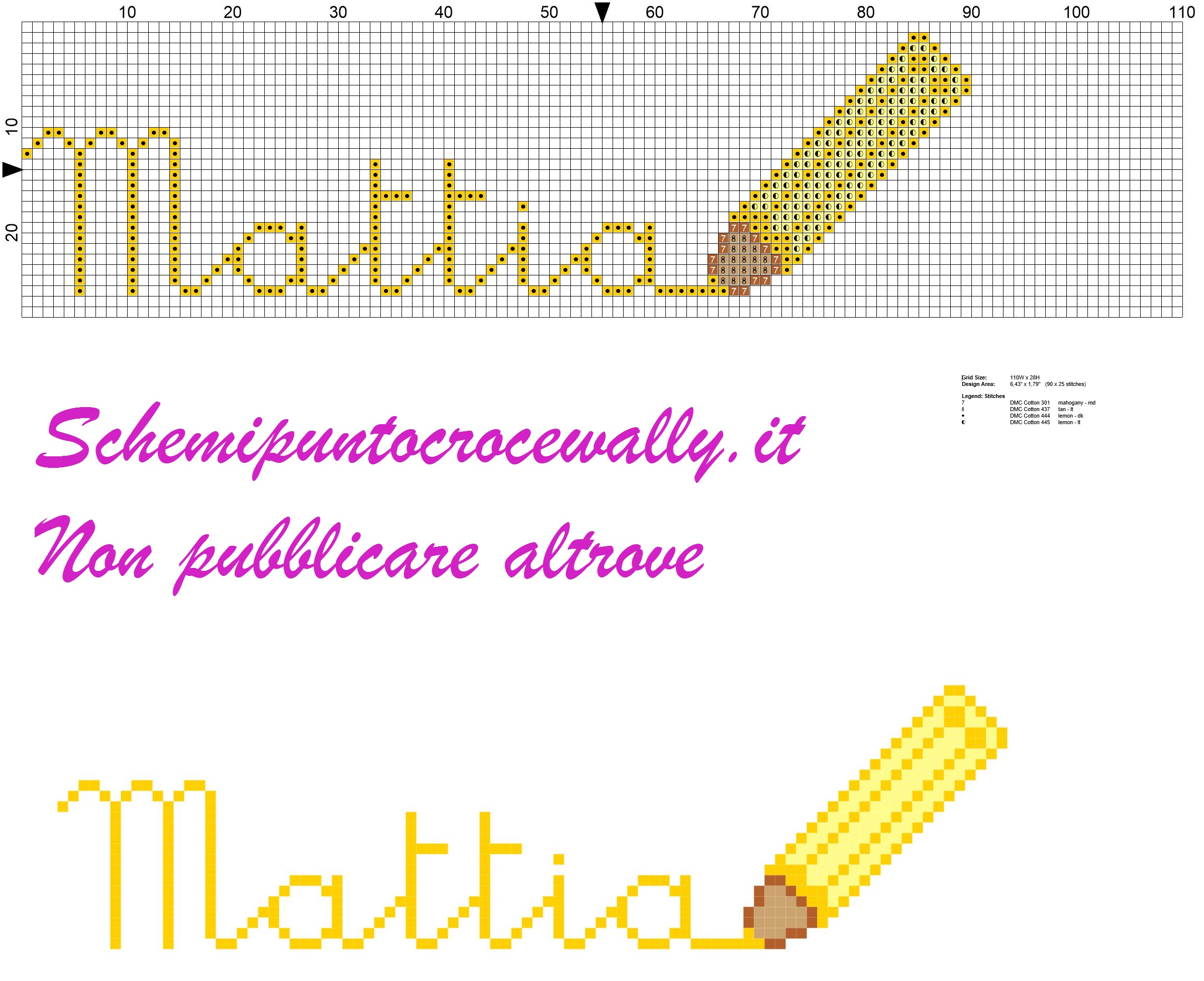 Mattia nome con matita schema punto croce1