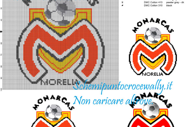 Monarcas Morelia logo associazione calcio messicano 100x100 7 colori