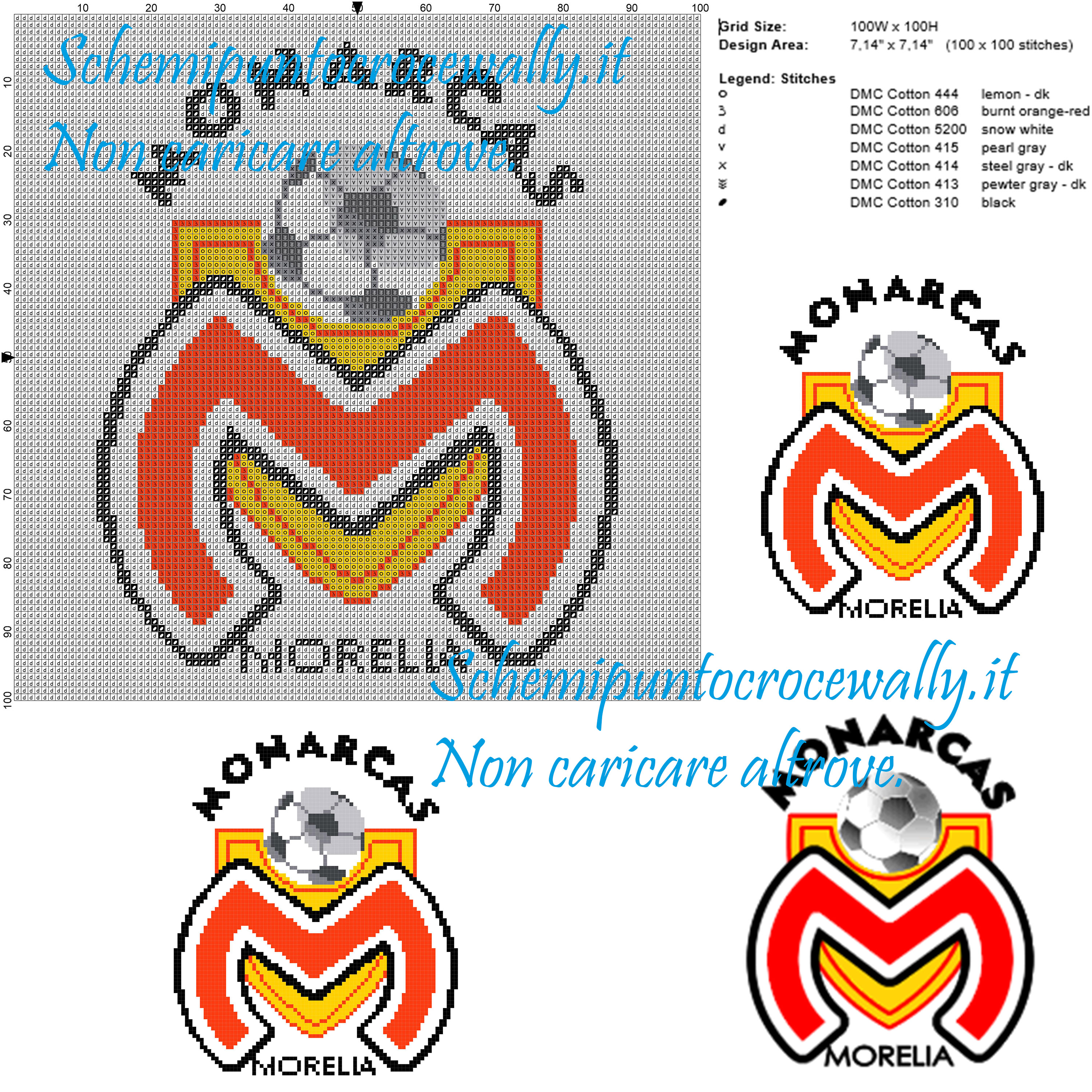 Monarcas Morelia logo associazione calcio messicano 100x100 7 colori