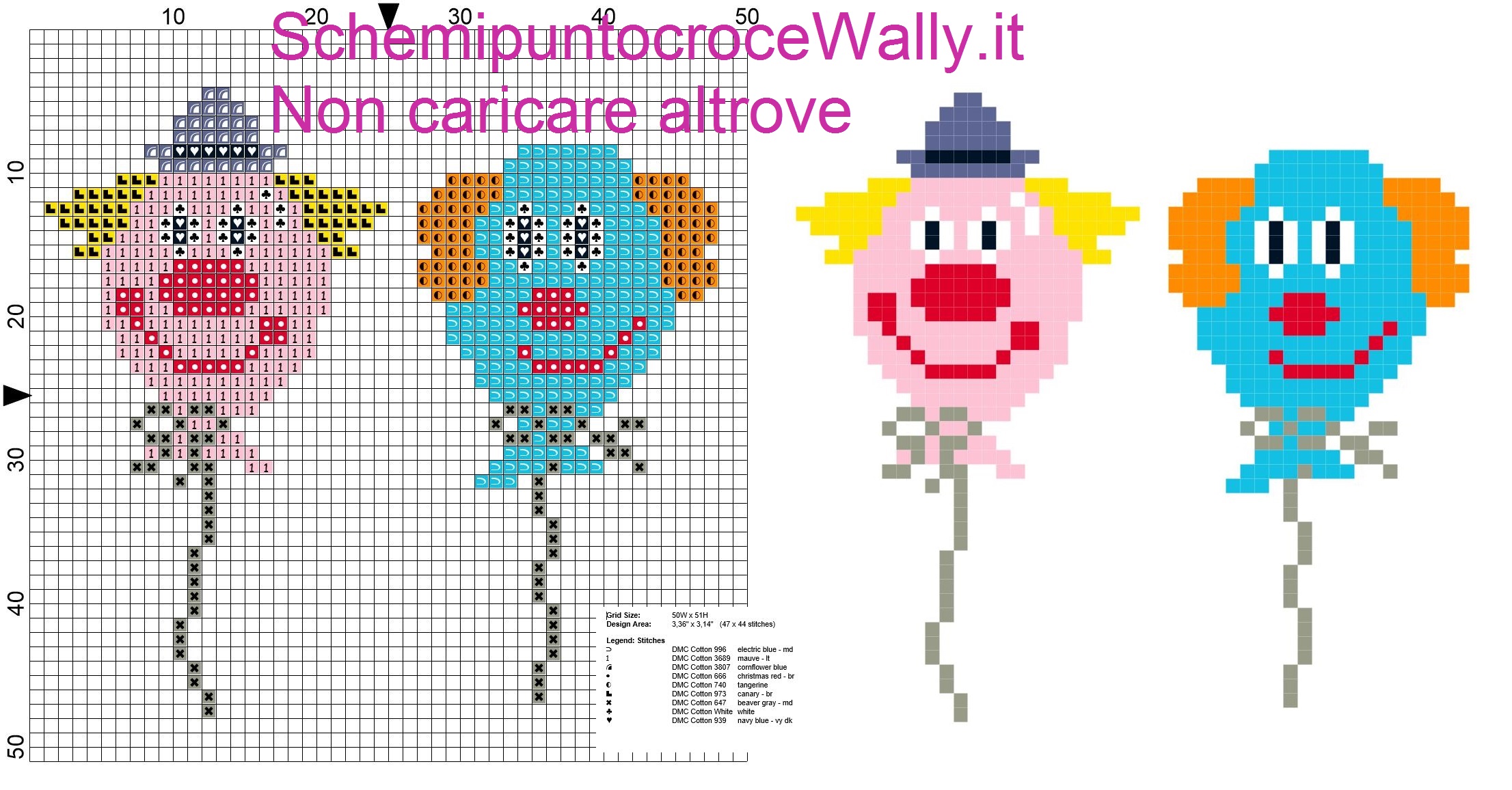 Pallonicni pagliacci schema punto croce gratis Wally