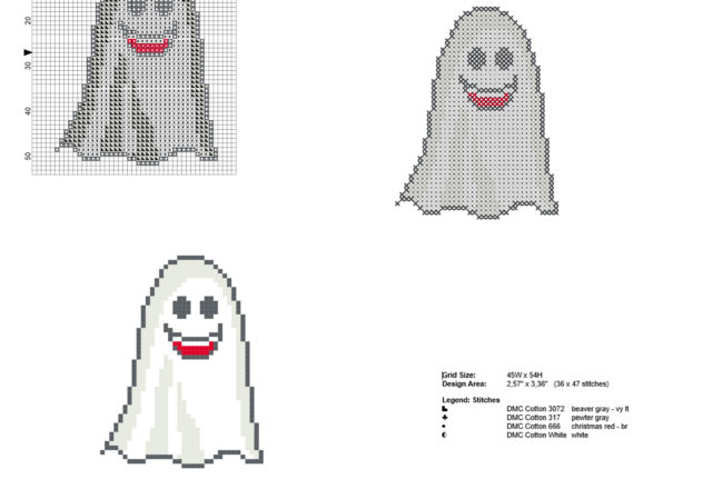 Piccolo fantasma di Halloween schema punto croce nella categoria festività