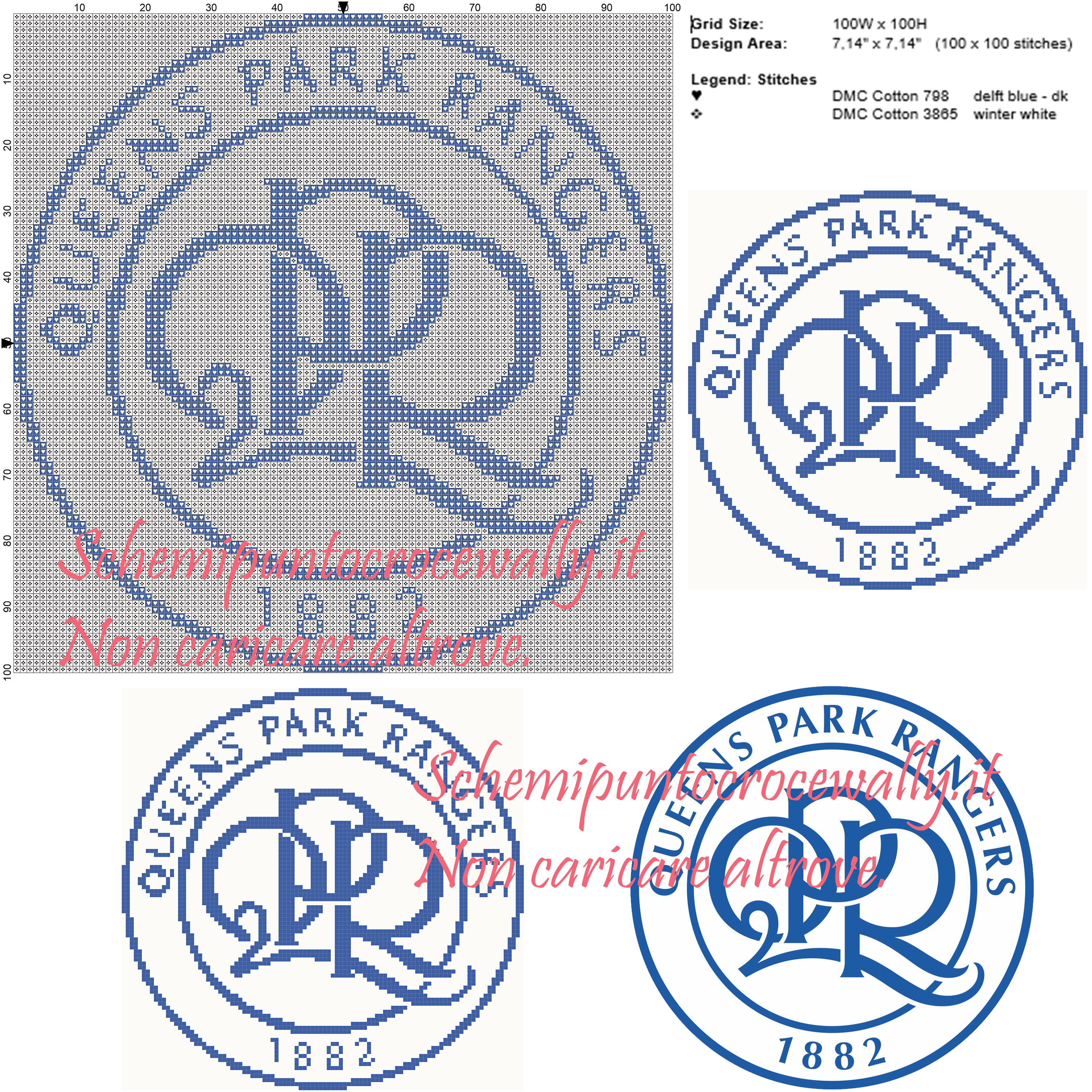 Queen Park Ranger logo associazione football inglese 100x100 2 colori