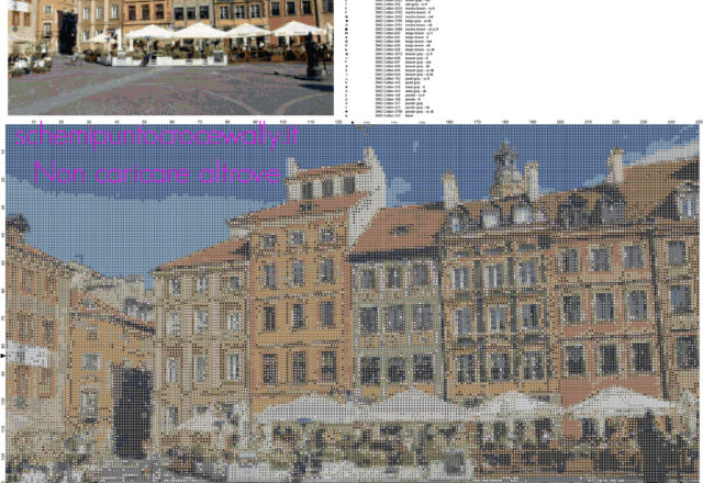 Rynek Starego Miasta di Varsavia in Polonia schema punto croce luoghi famosi idea quadro casa