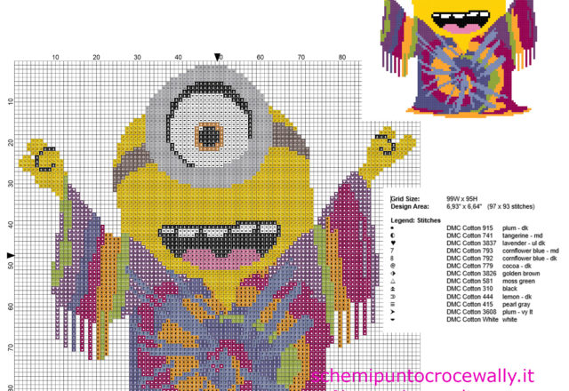 Schema punto croce Minions 2015 Minion della New York del 1960