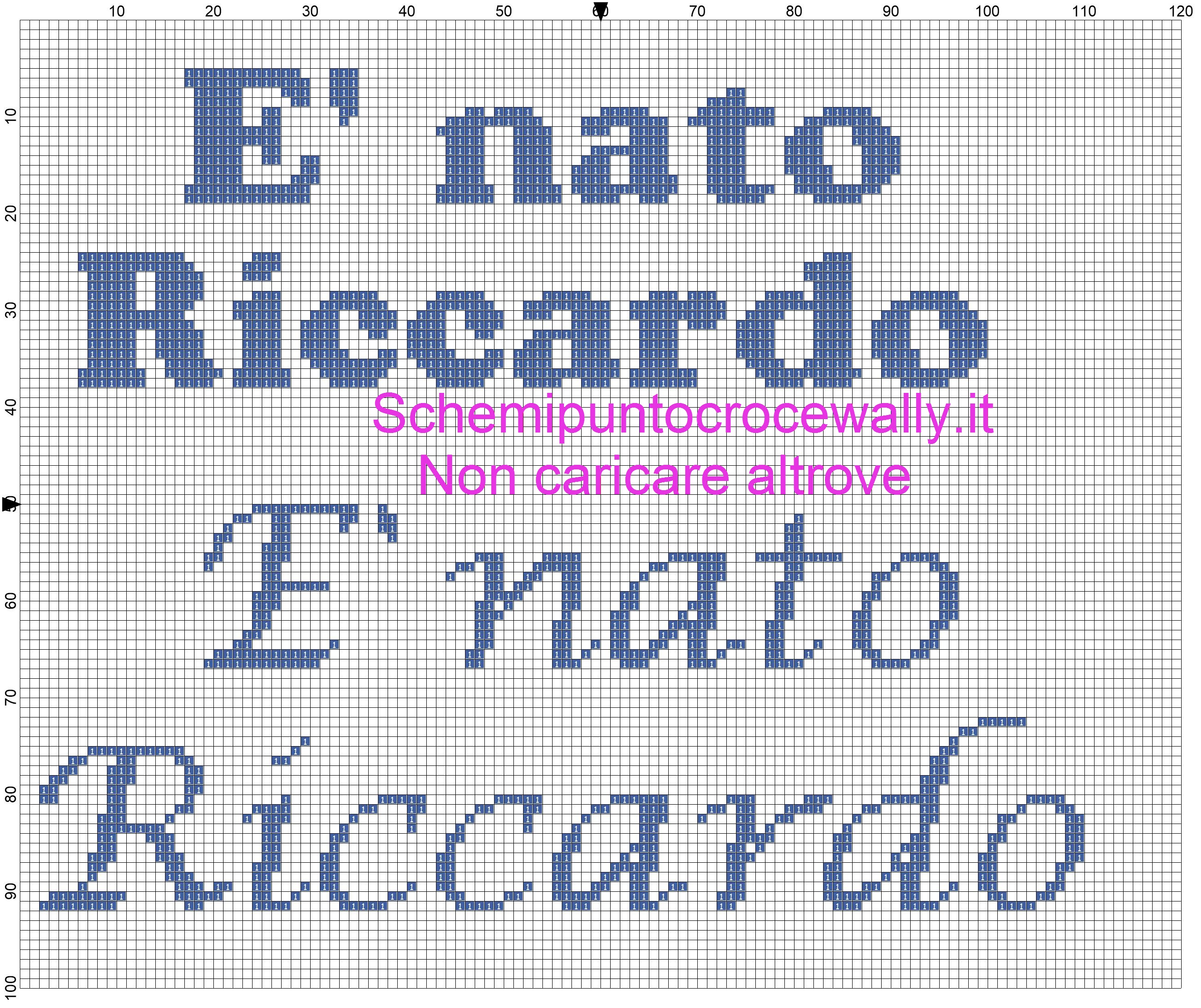 Schema punto croce è nato Riccardo per fiocco nascita