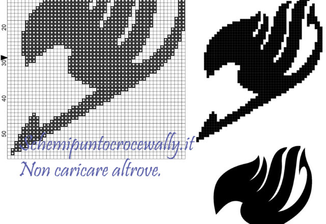 Simbolo Fairy Tail schema punto croce 50x57 1 colore