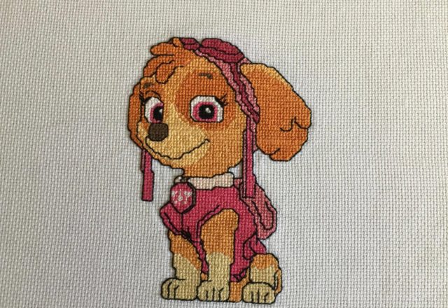Skye personaggio Paw Patrol foto lavoro punto croce Fan su Facebook Tamie Dukes