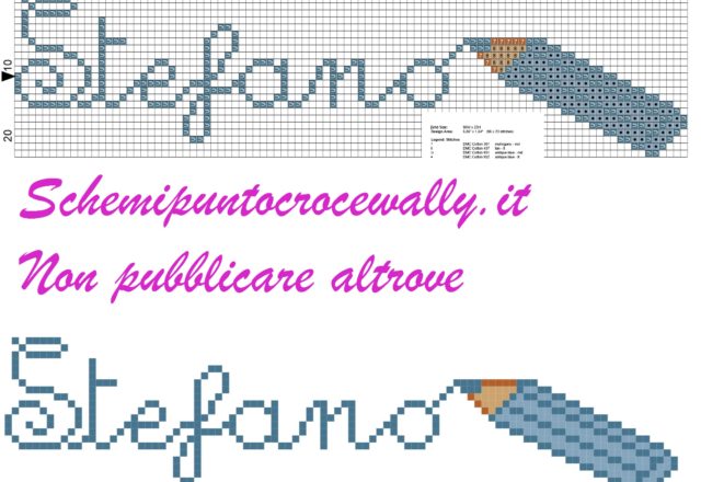 Stefano nome con matita schema punto 1
