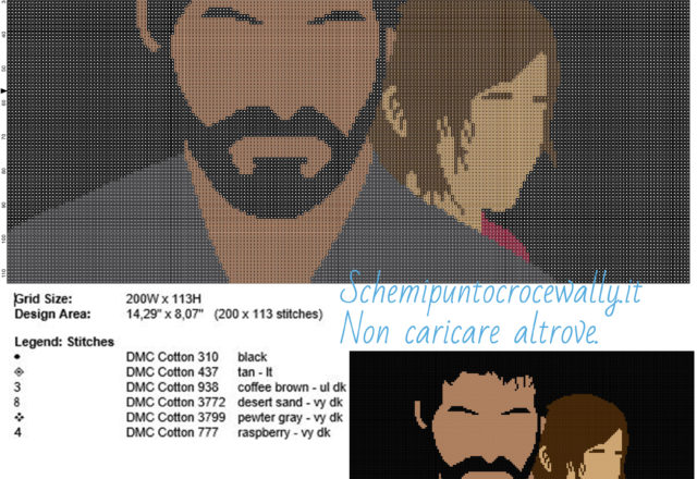 The Last Of Us schema gratis punto croce 200x113 6 colori