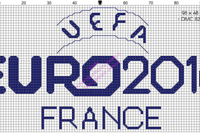 UEFA Euro 2016 schema ricamo punto croce
