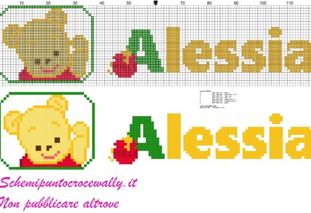 alessia nome con baby winnie the pooh